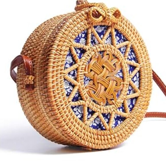 Shoulder Rattan Bag Straw Cross body - Picture 5 of 7